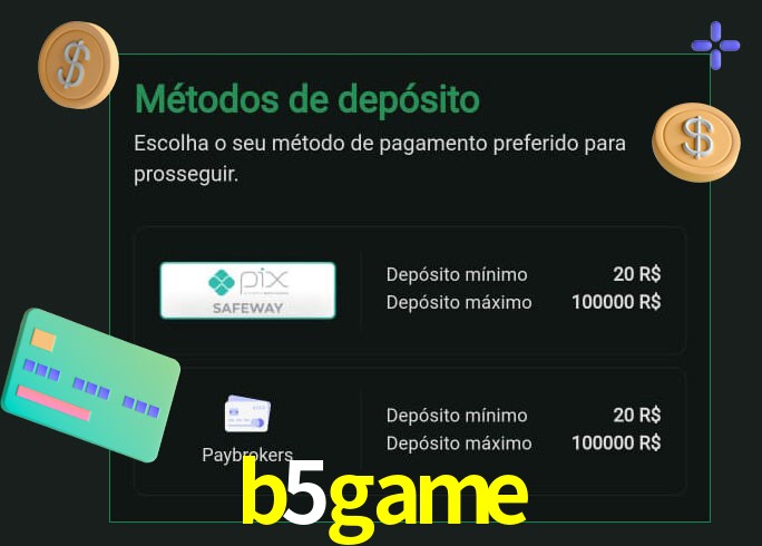 O cassino b5game oferece uma grande variedade de métodos de pagamento